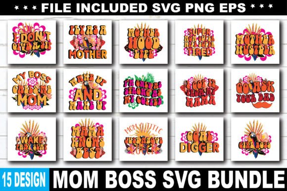 Mom Boss SVG Bundle: Graphics for Crafts & Branding