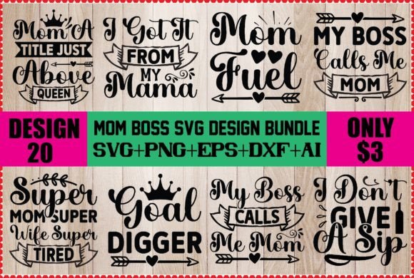 Mom Boss SVG: Graphics for Crafts & Branding