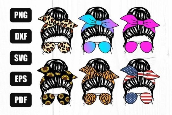 Mom Life & Messy Bun Graphics for Crafts