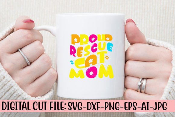 Proud Rescue Cat Mom Retro SVG: Graphics for Crafts