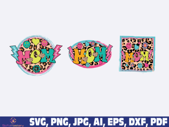 Retro Leopard Mom Graphics for Crafts & Branding