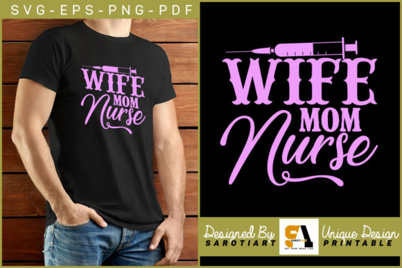 Wife Mom Nurse SVG: Graphics for Crafts Branding